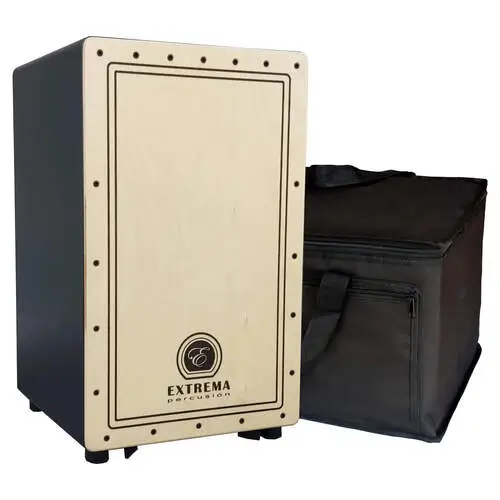 Cajón flamenco Extrema Percusión modelo Esencia Tapa Natural con funda sin acolchar